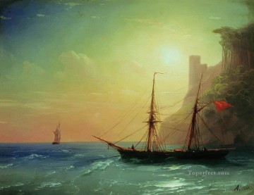  1861 Pintura al %c3%b3leo - costa del mar 1861 Romántico Ivan Aivazovsky ruso